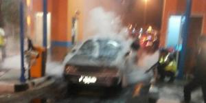 Mobil Sedan Terbakar di Bandara Soekarno-Hatta