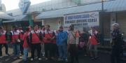 Polisi Kawal Aksi Buruh KSBSI Tangerang Raya Menuju Gerbang Tol Bitung