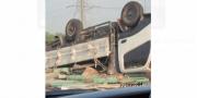 Truk Terguling di Tol Tangerang-Merak Pagi Ini