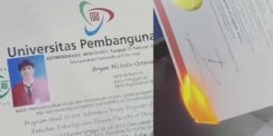 Kasihan, Ijazah Alumni UPJ Tangsel yang Dibakar Mantan Tak Bisa Dicetak Ulang