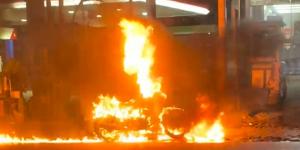 Motor Pedagang Bensin Eceran Ludes Terbakar Usai Isi BBM di SPBU Cisoka