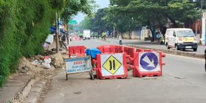 Dibiarkan Mangkrak, Proyek Galian Perumda TB Sejumlah Titik Jalan Ganggu Pengendara
