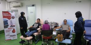 Rayakan HUT Humas Polri ke-74, Ratusan Polres Metro Tangerang Kota Donorkan Darah
